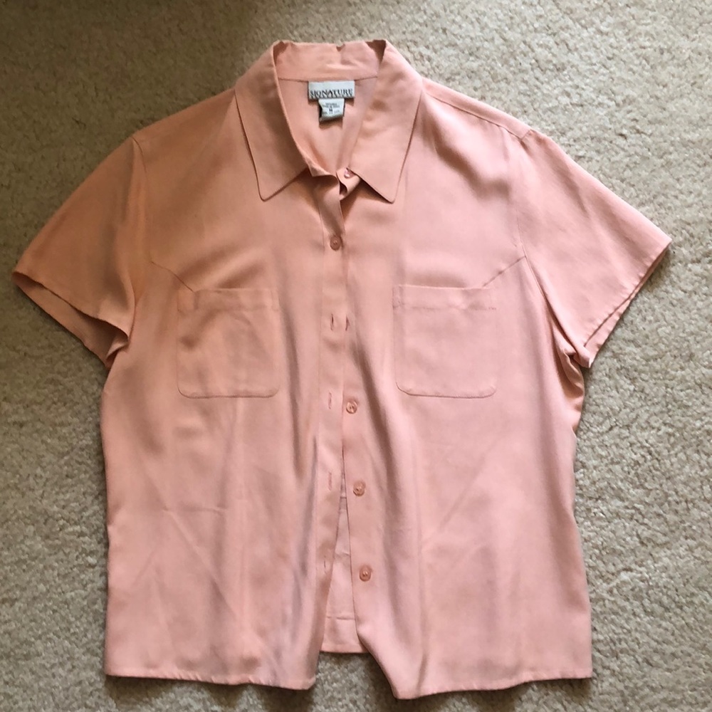 Pink button down shirt size M